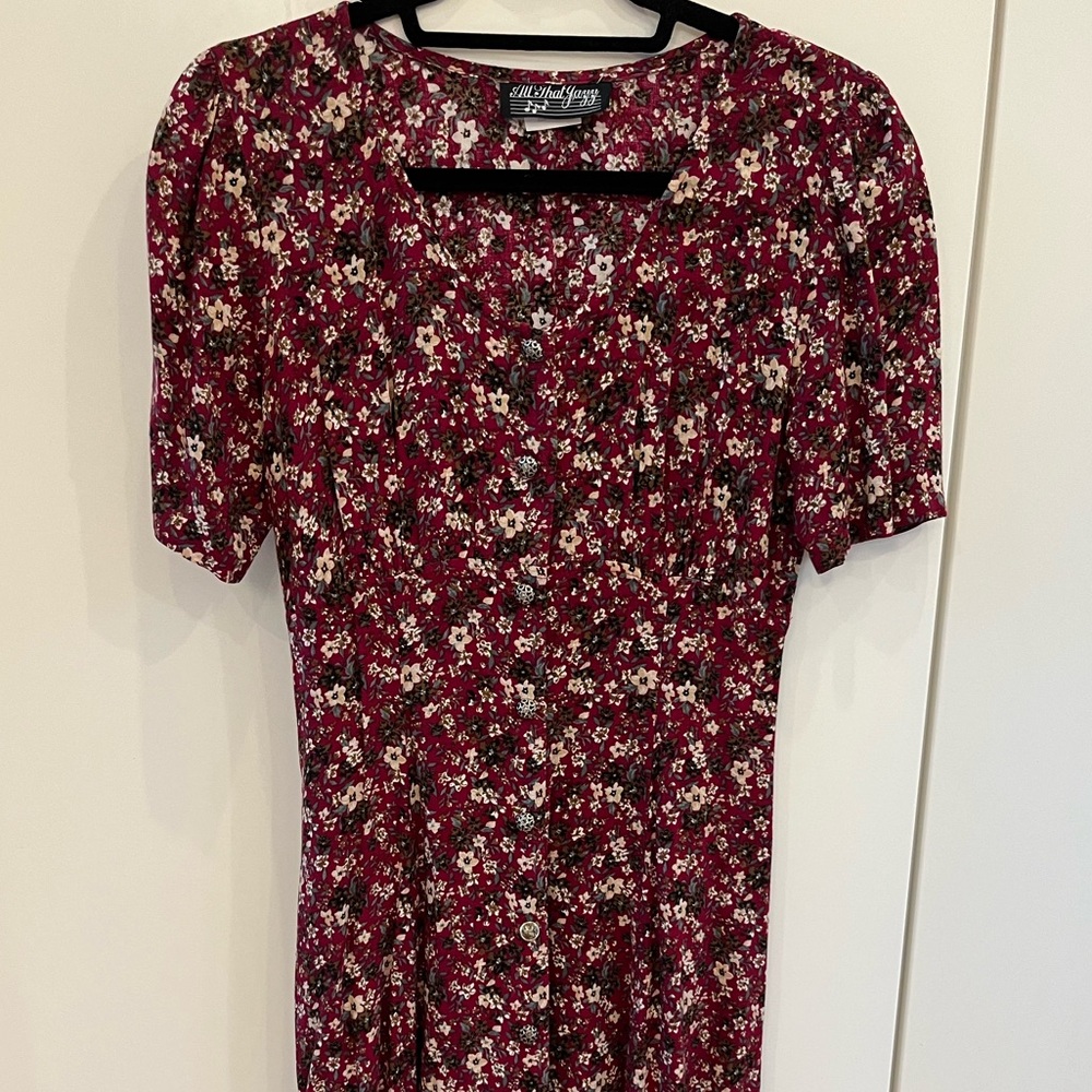 All That Jazz Women’s Vintage Cottagecore Floral Short Sleeve Prairie Dress - Picture 5 of 8